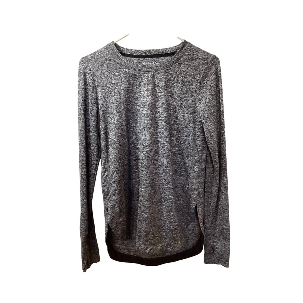 Athleta‎ Women's Long Sleeve Uptempo Pullover Shirt Top Heathered Gray Size XS